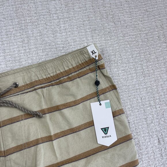 NWT Vissla Board Shorts Mens XL Mixer 17.5 Lined Tan Elastic Waist Beach Surf - Picture 2 of 12